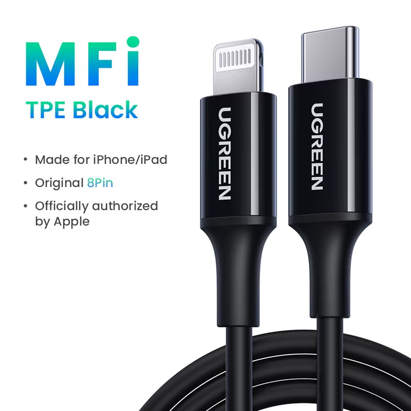 Mfi 20W PD USB C to Lightning Cable for Iphone 14 13 12 Pro Max Fast Charging for Ipad Mini Phone Type C Cable