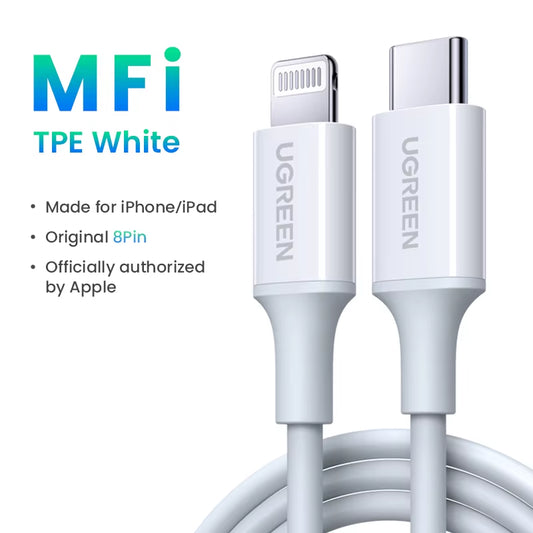 Mfi 20W PD USB C to Lightning Cable for Iphone 14 13 12 Pro Max Fast Charging for Ipad Mini Phone Type C Cable