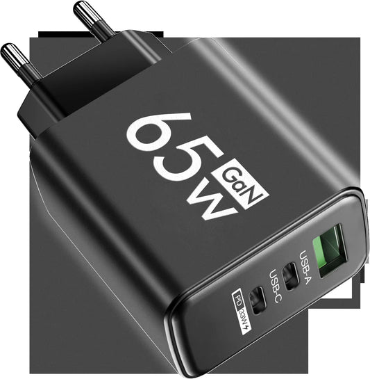 65W Gan Fast Charger USB Type C PD QC3.0 Quick Charging Charger Mobile Phone Adapter for Iphone 14 15 Pro Xiaomi Samsung Huawei