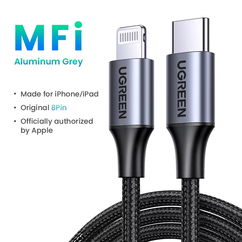 Mfi 20W PD USB C to Lightning Cable for Iphone 14 13 12 Pro Max Fast Charging for Ipad Mini Phone Type C Cable