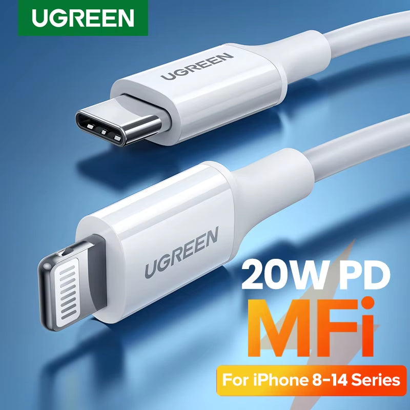 Mfi 20W PD USB C to Lightning Cable for Iphone 14 13 12 Pro Max Fast Charging for Ipad Mini Phone Type C Cable