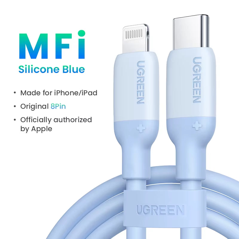 Mfi 20W PD USB C to Lightning Cable for Iphone 14 13 12 Pro Max Fast Charging for Ipad Mini Phone Type C Cable